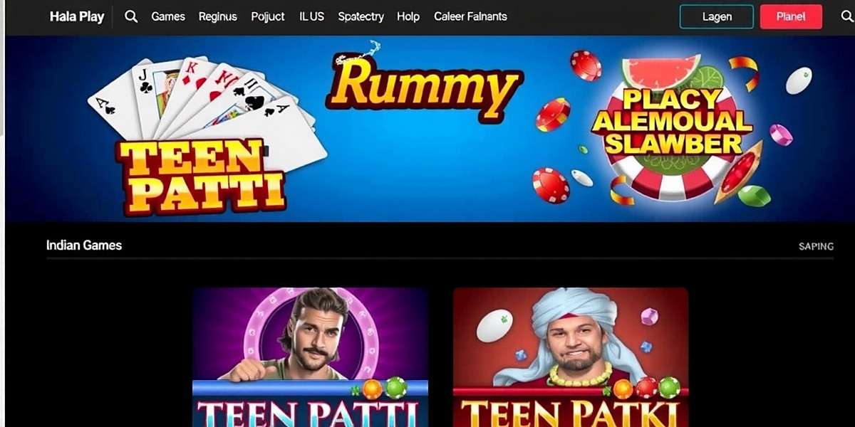 Hala Play - Indian Gaming Hub Hala Play Main Interface showing Indian-themed games like Teen Patti and Rummy