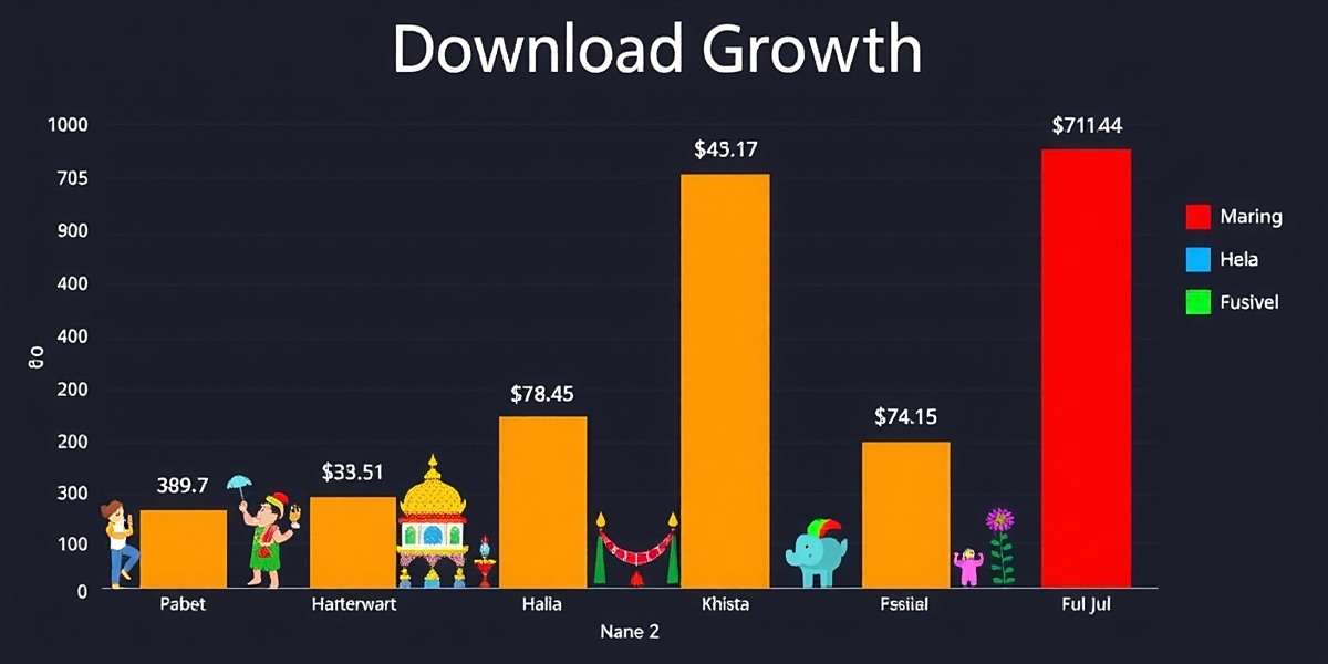 Hala Play Download Growth in India Hala Play download growth chart showing spikes during Indian festivals